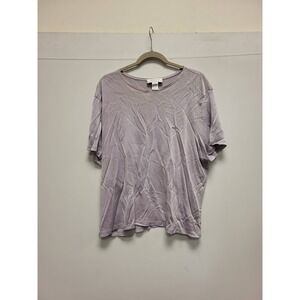 Judith Hart Woman 3X Top‎ Purple Metallic Short Sleeve Plus Size Blouse Shirt